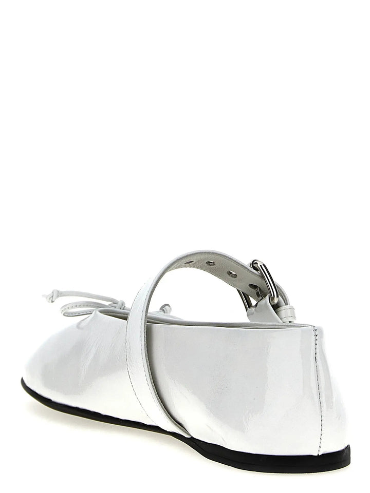 Miu Miu Sample Sale | Miu Miu White Calfskin Ballet Flats - | Designer outlet