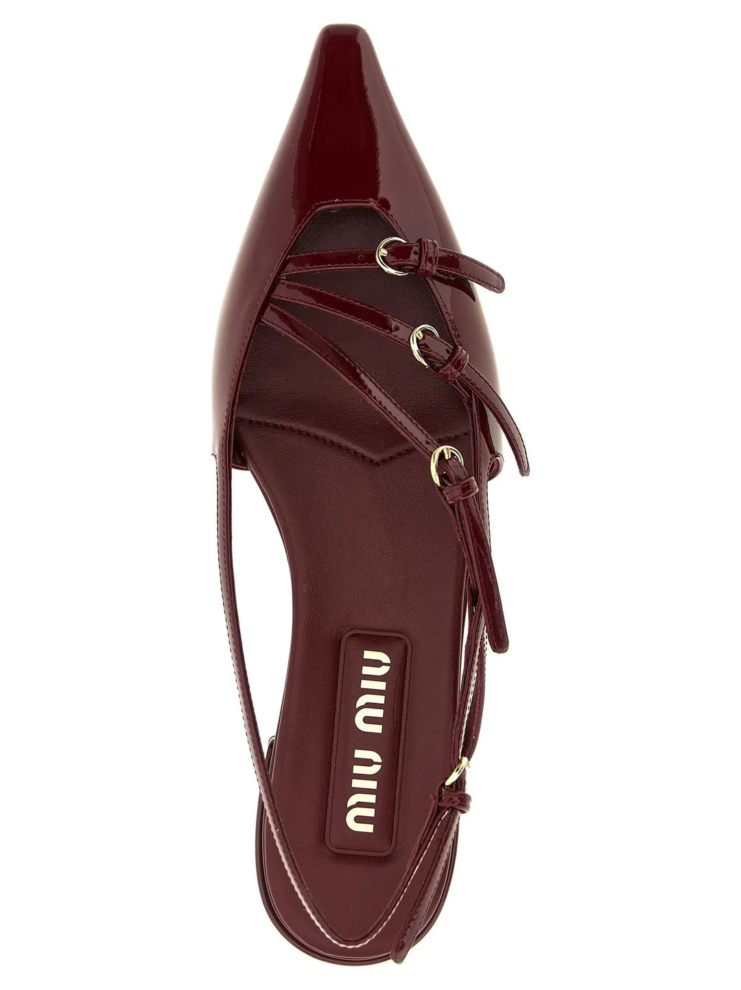 Miu Miu Sample Sale | Miu Miu Bordeaux Calfskin Ballet Flats - | Designer outlet