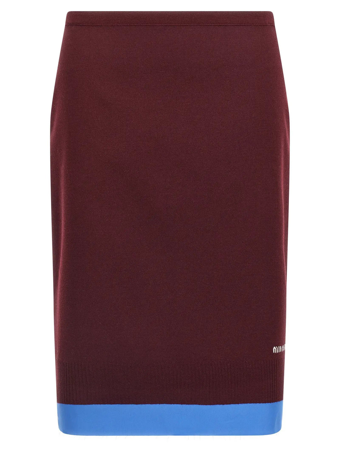 Miu Miu Sample Sale | Miu Miu Bordeaux Virgin Wool Midi Skirt - | Designer outlet