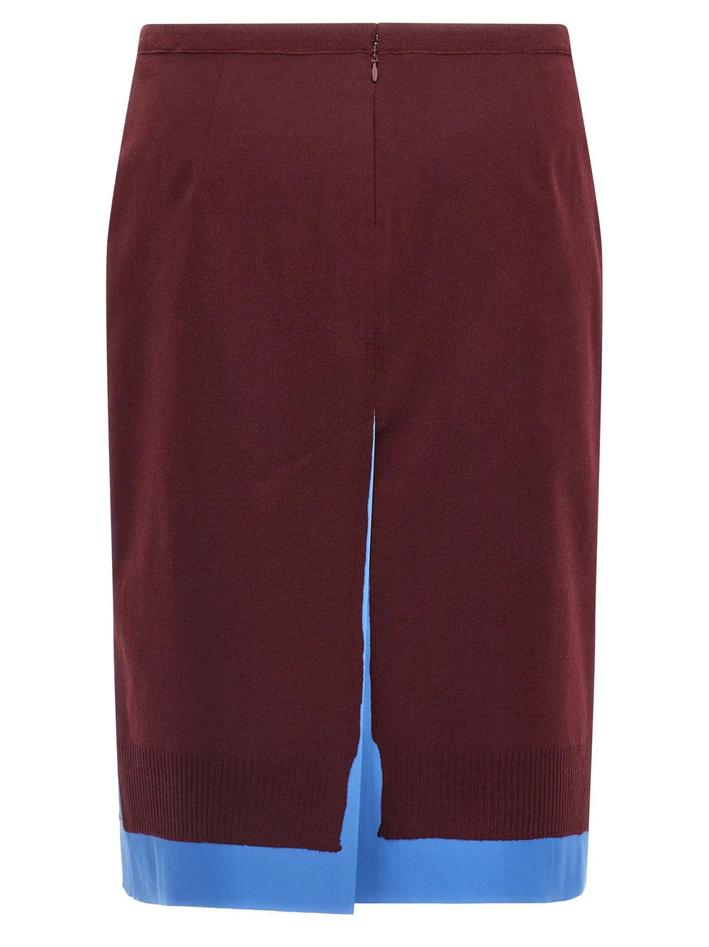 Miu Miu Sample Sale | Miu Miu Bordeaux Virgin Wool Midi Skirt - | Designer outlet