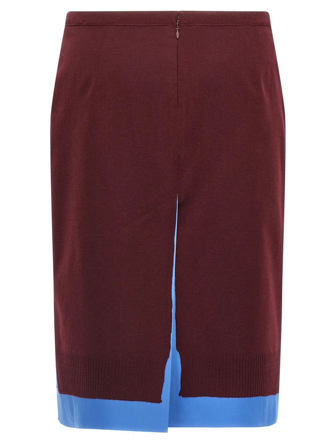 Miu Miu Sample Sale | Miu Miu Bordeaux Virgin Wool Midi Skirt - | Designer outlet