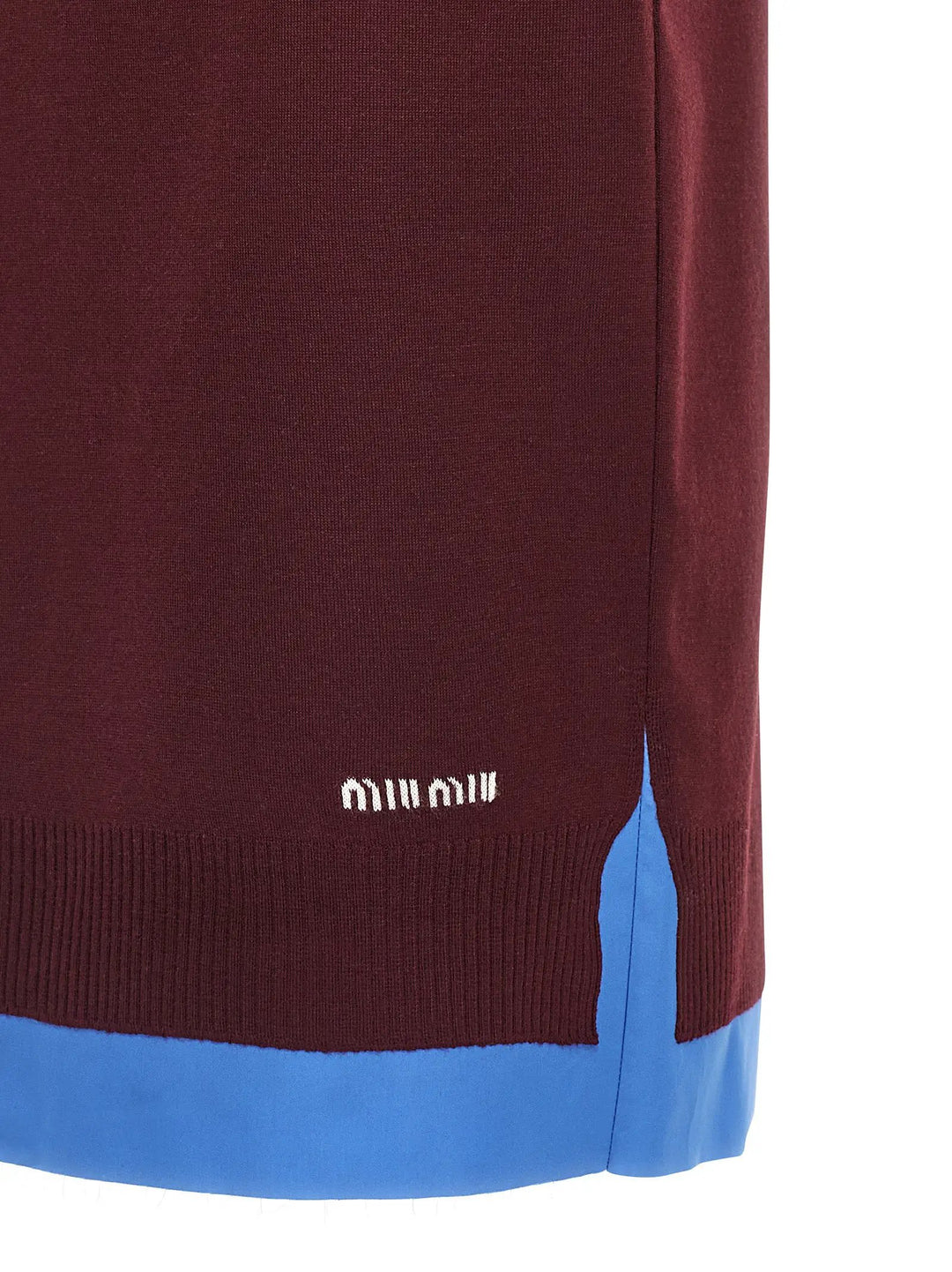 Miu Miu Sample Sale | Miu Miu Bordeaux Virgin Wool Midi Skirt - | Designer outlet