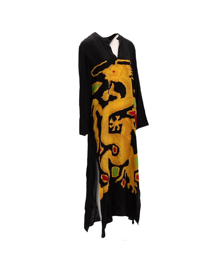 Valentino Garavani Sample Sale | Valentino Garavani Dragon Embroidery Gown Dress in Black and Yellow - | Designer outlet