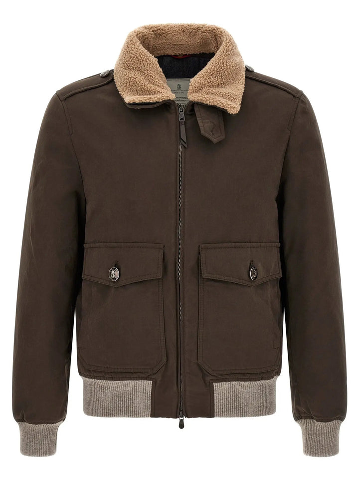Brunello Cucinelli Sample Sale | Brunello Cucinelli Brown Cotton Bomber - | Designer outlet