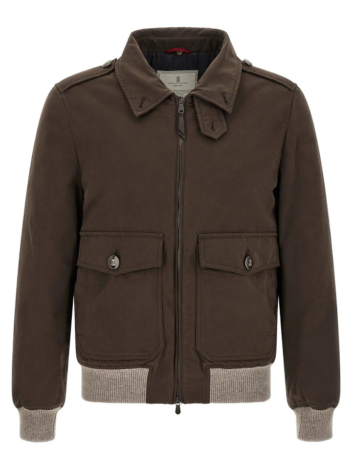 Brunello Cucinelli Sample Sale | Brunello Cucinelli Brown Cotton Bomber - | Designer outlet