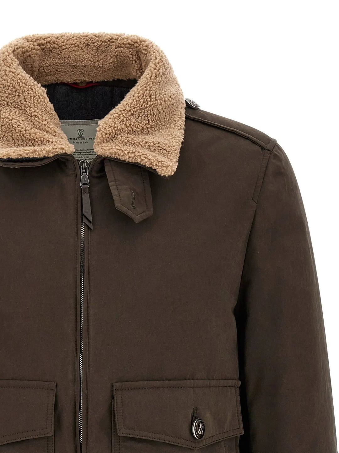 Brunello Cucinelli Sample Sale | Brunello Cucinelli Brown Cotton Bomber - | Designer outlet