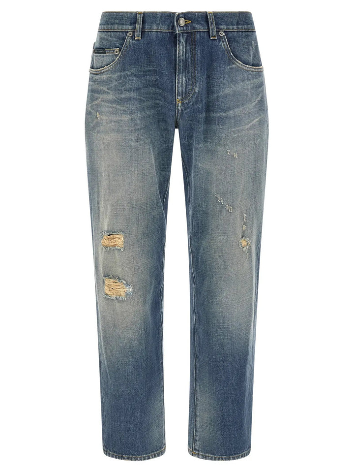 Dolce &amp; Gabbana Sample Sale | Dolce &amp; Gabbana Blue Cotton Relaxed Fit Jeans - | Designer outlet