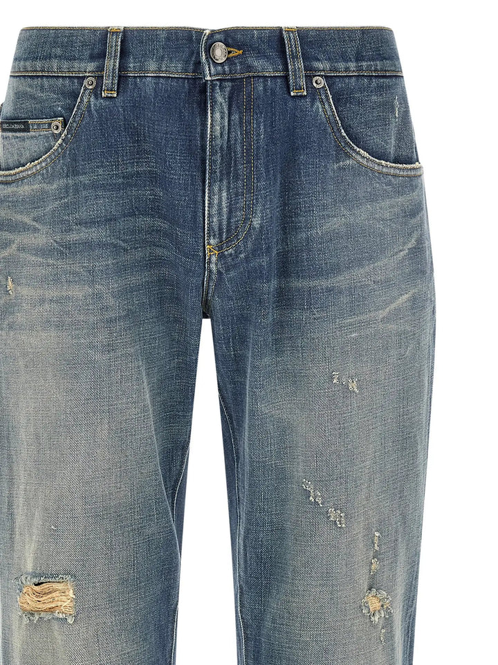 Dolce &amp; Gabbana Sample Sale | Dolce &amp; Gabbana Blue Cotton Relaxed Fit Jeans - | Designer outlet