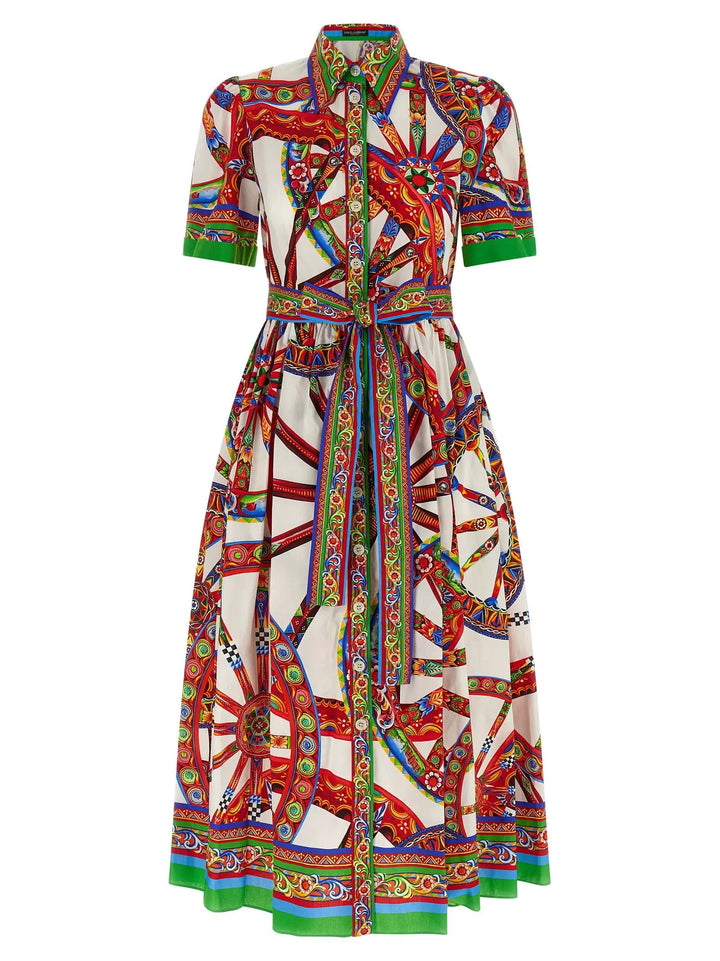 Dolce &amp; Gabbana Sample Sale | Dolce &amp; Gabbana Multicolor Cotton Midi Dress - | Designer outlet