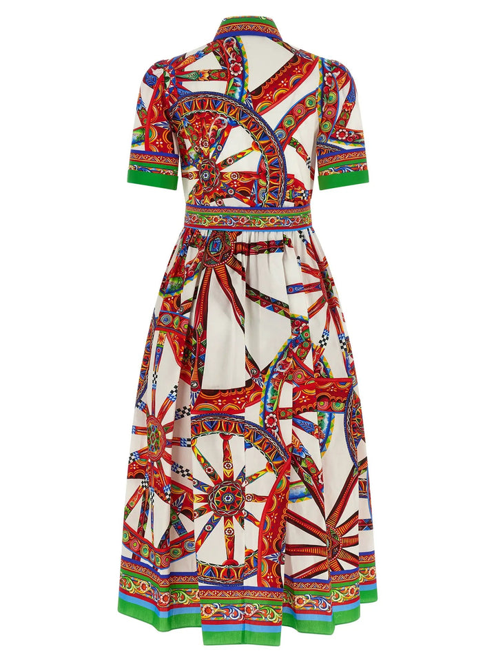 Dolce &amp; Gabbana Sample Sale | Dolce &amp; Gabbana Multicolor Cotton Midi Dress - | Designer outlet