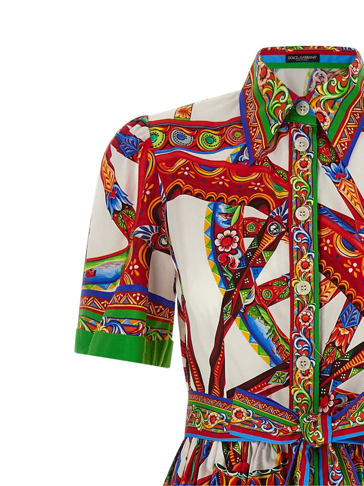 Dolce &amp; Gabbana Sample Sale | Dolce &amp; Gabbana Multicolor Cotton Midi Dress - | Designer outlet