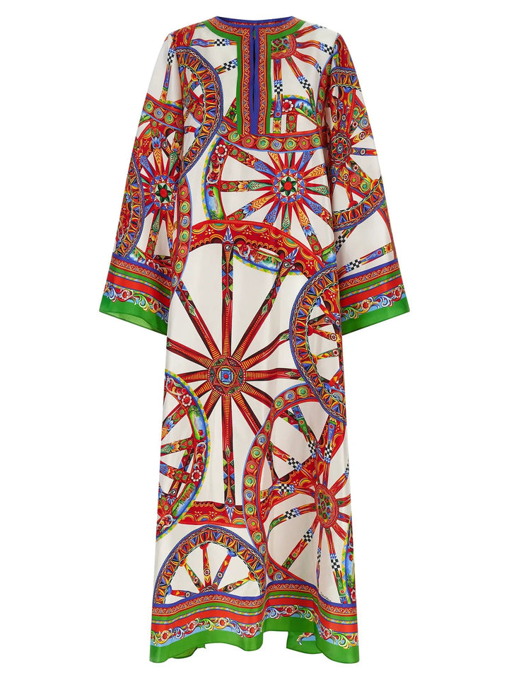 Dolce &amp; Gabbana Sample Sale | Dolce &amp; Gabbana Multicolor Silk Long Dress - | Designer outlet
