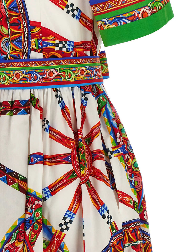 Dolce &amp; Gabbana Sample Sale | Dolce &amp; Gabbana Multicolor Cotton Midi Dress - | Designer outlet