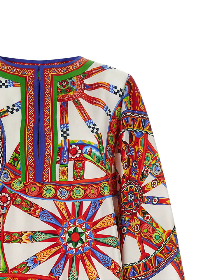 Dolce &amp; Gabbana Sample Sale | Dolce &amp; Gabbana Multicolor Silk Long Dress - | Designer outlet
