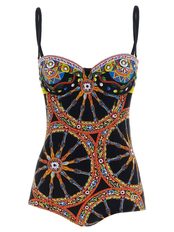 Dolce &amp; Gabbana Sample Sale | Dolce &amp; Gabbana Multicolor Polyamide One-Piece Swimsuit - | Designer outlet