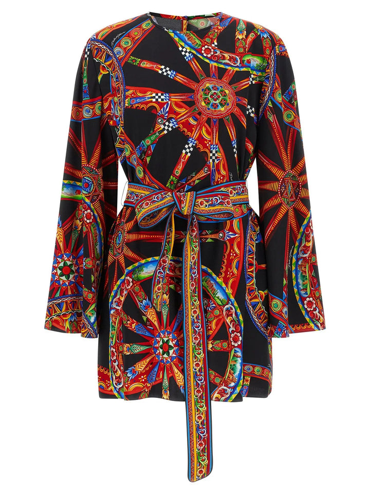 Dolce &amp; Gabbana Sample Sale | Dolce &amp; Gabbana Multicolor Silk Short Dress - | Designer outlet
