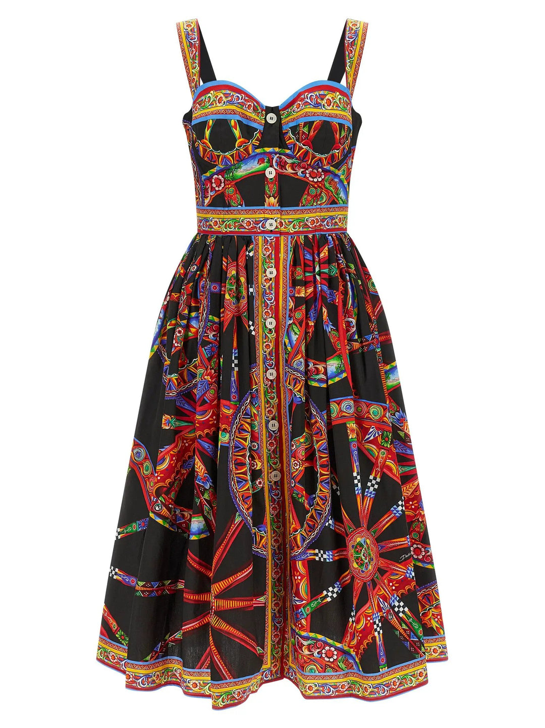 Dolce &amp; Gabbana Sample Sale | Dolce &amp; Gabbana Multicolor Cotton Midi Dress - | Designer outlet