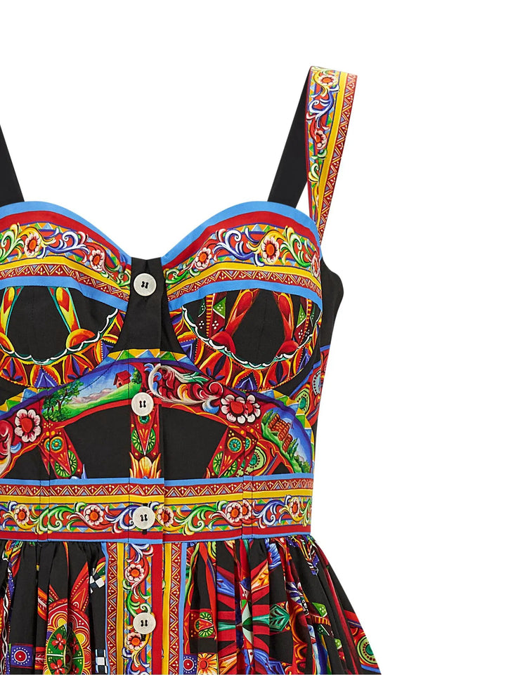 Dolce &amp; Gabbana Sample Sale | Dolce &amp; Gabbana Multicolor Cotton Midi Dress - | Designer outlet