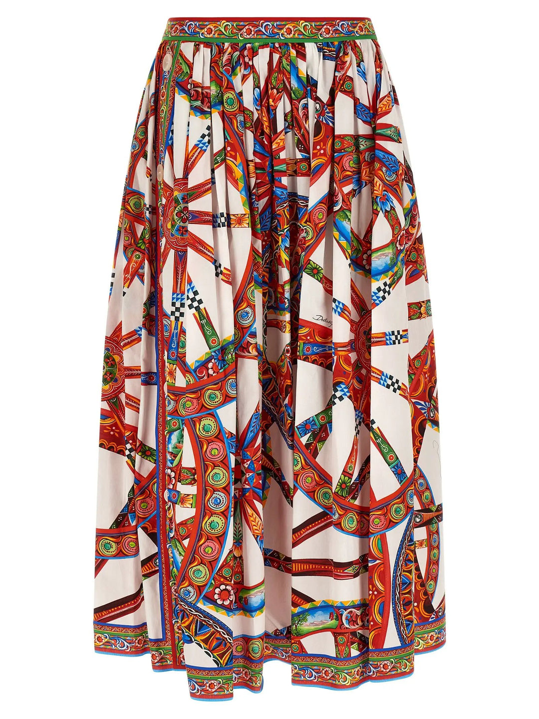 Dolce &amp; Gabbana Sample Sale | Dolce &amp; Gabbana Multicolor Cotton Midi Skirt - | Designer outlet