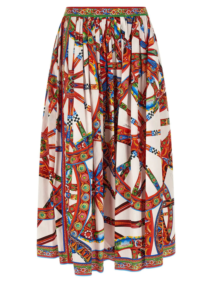 Dolce &amp; Gabbana Sample Sale | Dolce &amp; Gabbana Multicolor Cotton Midi Skirt - | Designer outlet