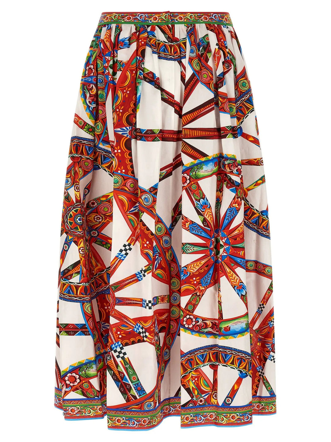 Dolce &amp; Gabbana Sample Sale | Dolce &amp; Gabbana Multicolor Cotton Midi Skirt - | Designer outlet