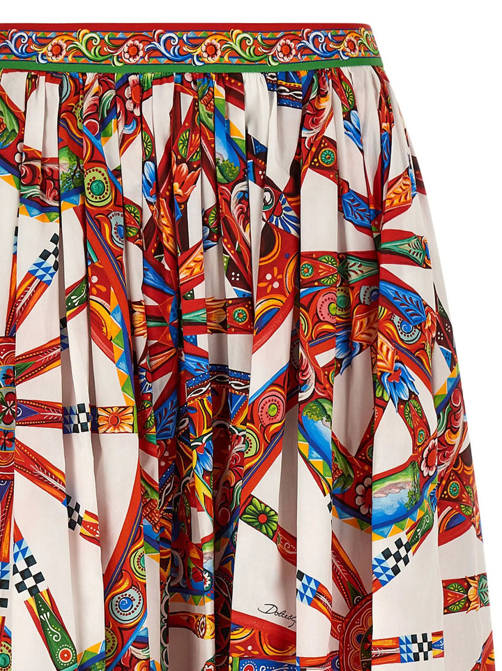 Dolce &amp; Gabbana Sample Sale | Dolce &amp; Gabbana Multicolor Cotton Midi Skirt - | Designer outlet