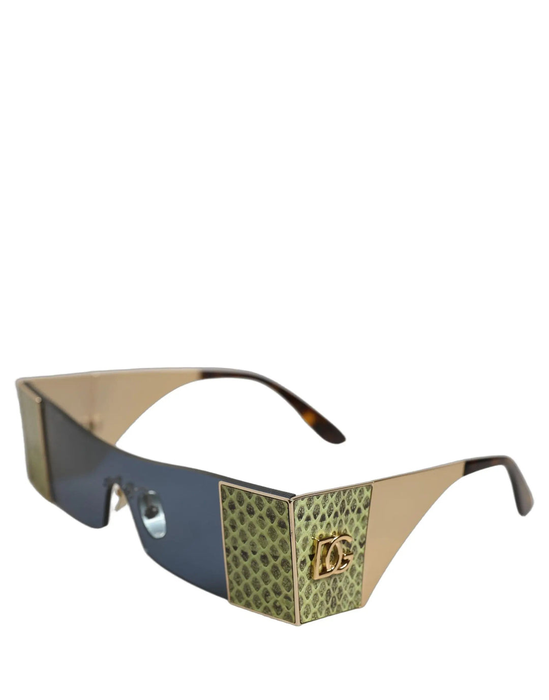 Dolce &amp; Gabbana Sample Sale | Dolce &amp; Gabbana Gold Metal DG2263 Rectangle Snakeskin Frame Sunglasses - | Designer outlet