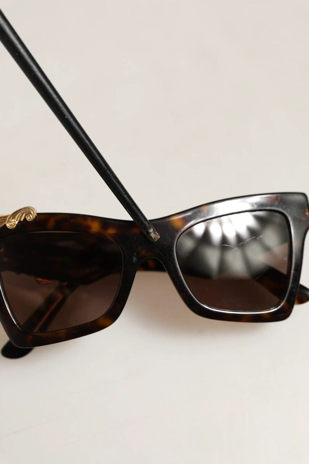 Dolce & Gabbana Sample Sale | Dolce & Gabbana Brown DG4434 Accent Havana Acetate Frame Sunglasses - | Designer outlet