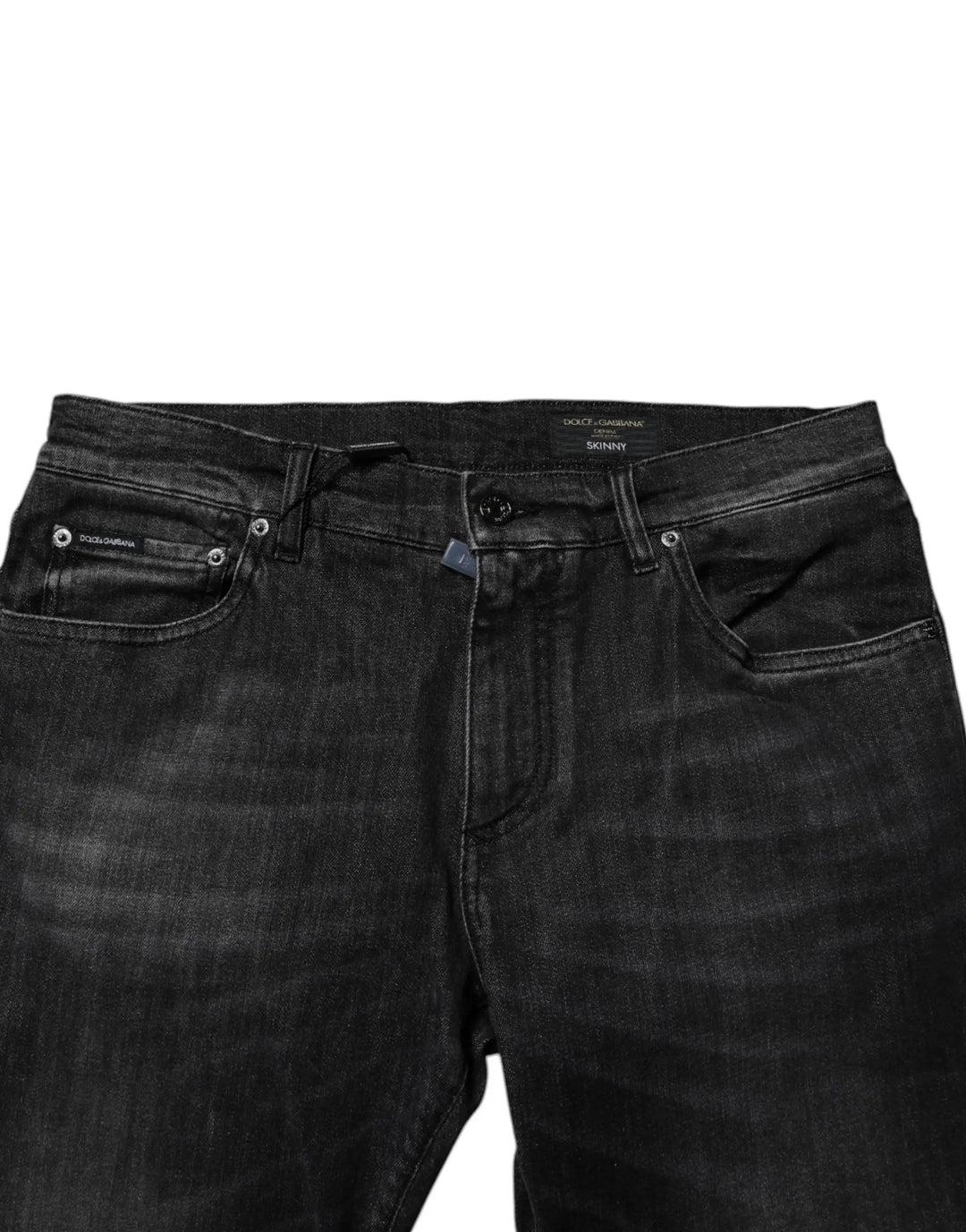 Dolce &amp; Gabbana Sample Sale | Dolce &amp; Gabbana Dark Gray Washed Cotton Skinny Men Denim Jeans - | Designer outlet