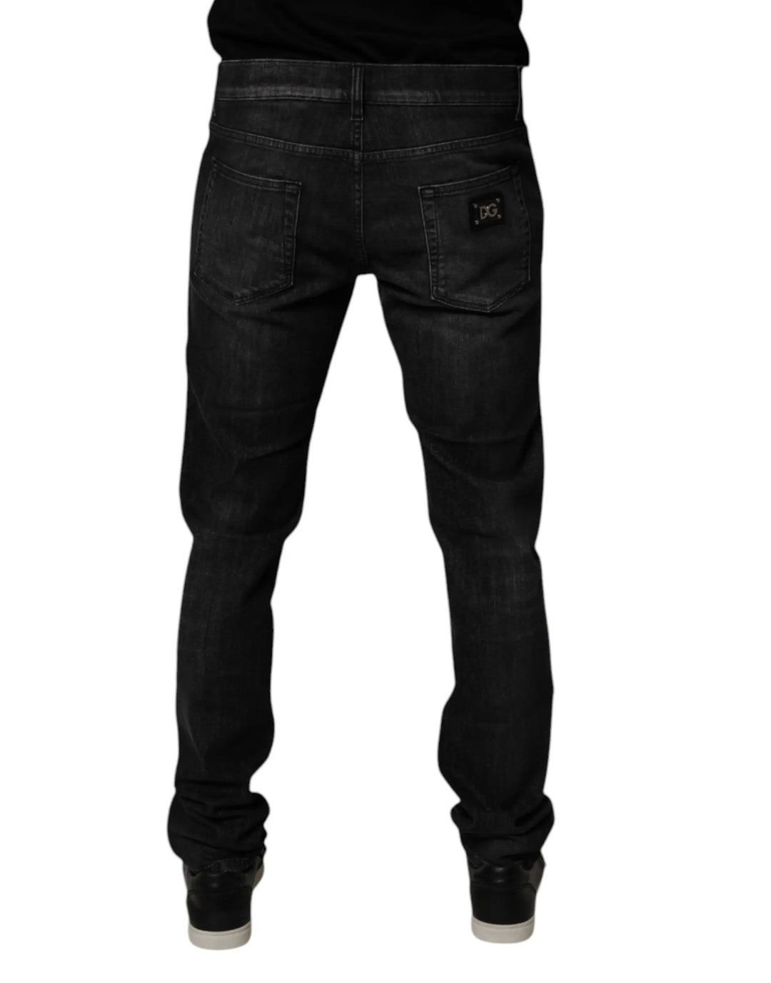 Dolce &amp; Gabbana Sample Sale | Dolce &amp; Gabbana Dark Gray Washed Cotton Skinny Men Denim Jeans - | Designer outlet