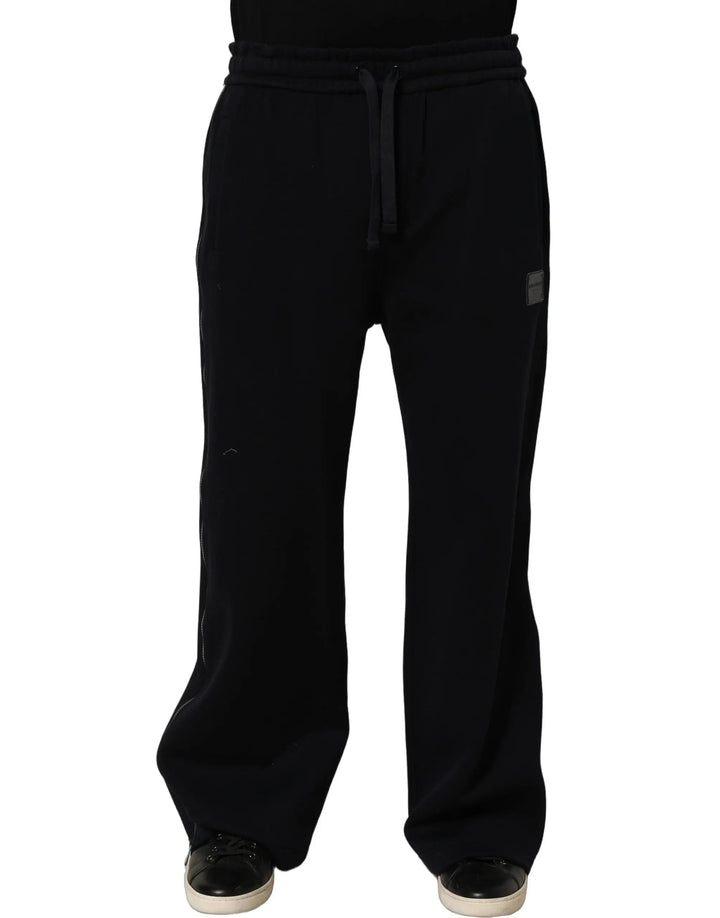 Dolce &amp; Gabbana Sample Sale | Dolce &amp; Gabbana Dark Blue Relaxed Wide Leg Men Jogger Pants - | Designer outlet