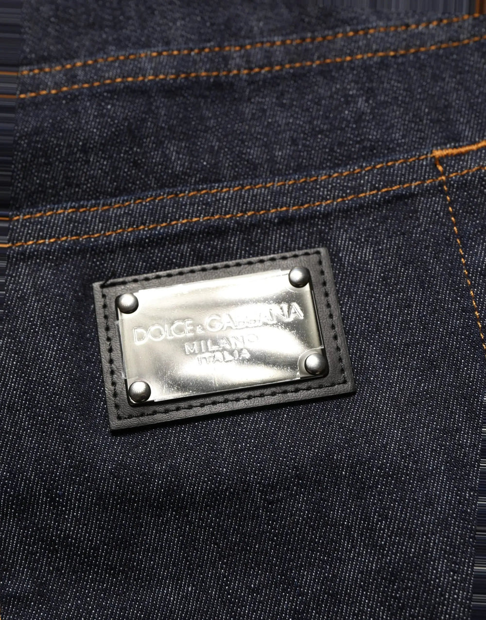 Dolce & Gabbana Sample Sale | Dolce & Gabbana Dark Gray Cotton Slim Fit Men Denim Jeans - | Designer outlet