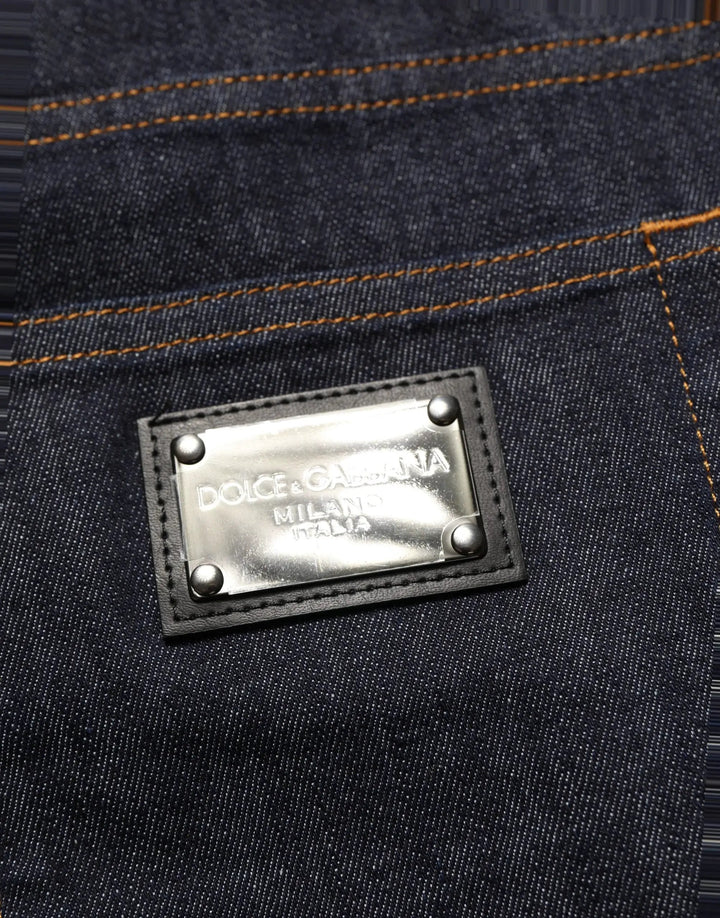 Dolce &amp; Gabbana Sample Sale | Dolce &amp; Gabbana Dark Gray Cotton Slim Fit Men Denim Jeans - | Designer outlet