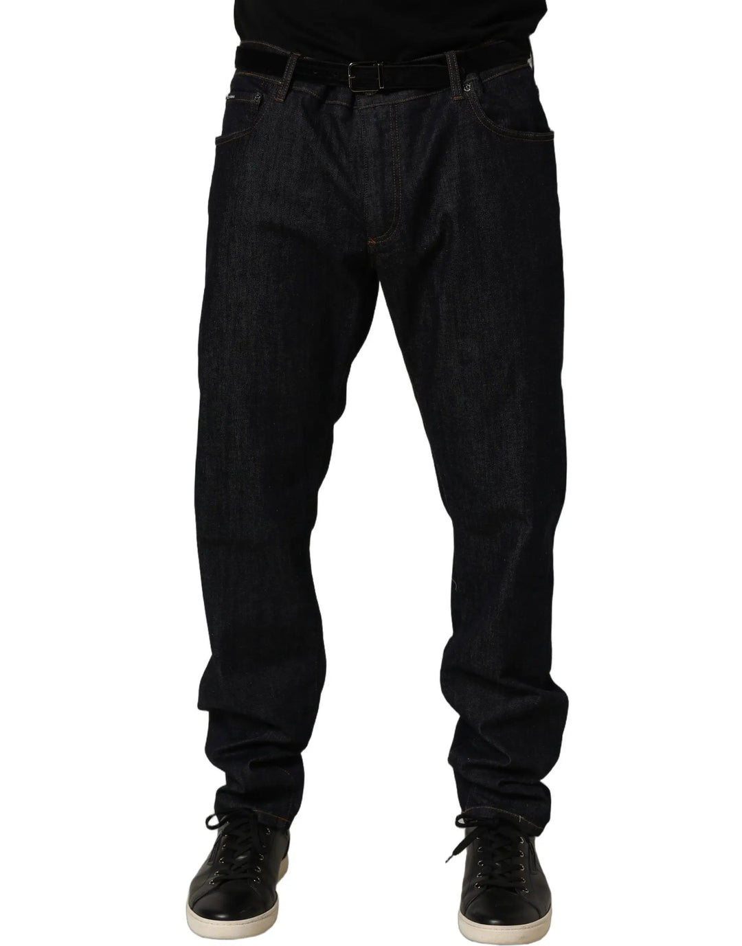 Dolce &amp; Gabbana Sample Sale | Dolce &amp; Gabbana Dark Gray Cotton Slim Fit Men Denim Jeans - | Designer outlet