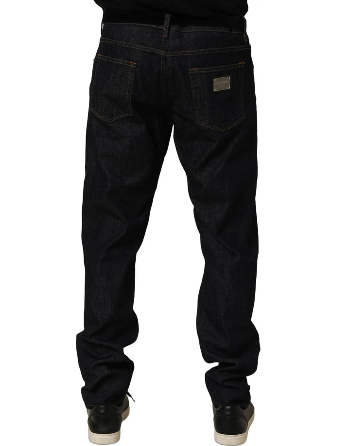 Dolce &amp; Gabbana Sample Sale | Dolce &amp; Gabbana Dark Gray Cotton Slim Fit Men Denim Jeans - | Designer outlet