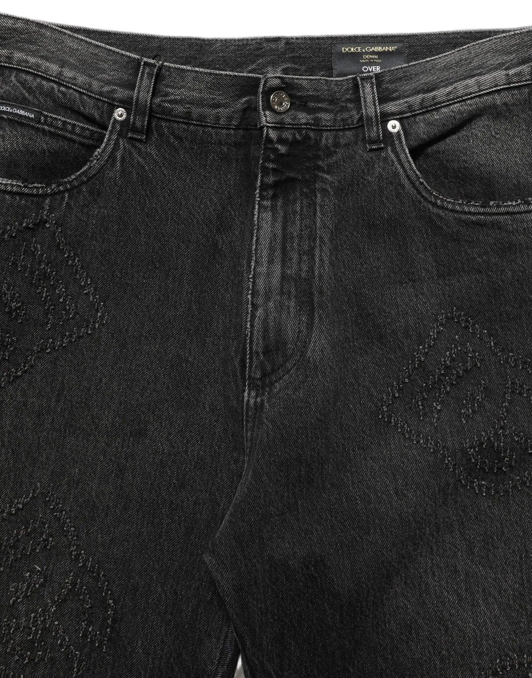 Dolce &amp; Gabbana Sample Sale | Dolce &amp; Gabbana Dark Gray Cotton WideLeg Oversize Denim Jeans - | Designer outlet