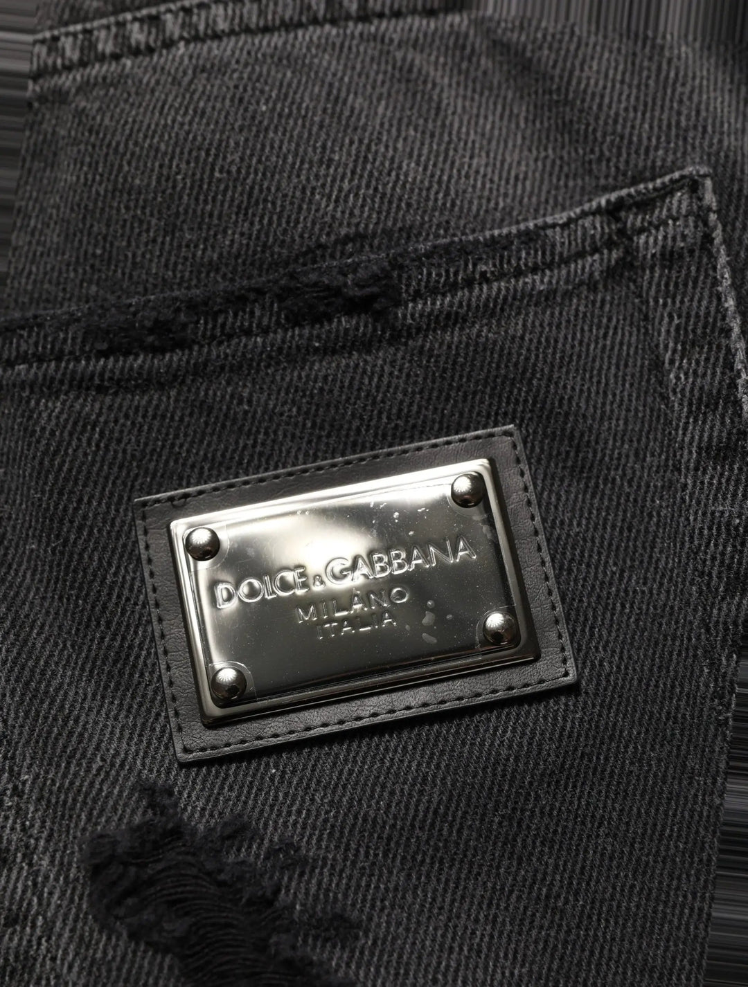 Dolce &amp; Gabbana Sample Sale | Dolce &amp; Gabbana Dark Gray Distressed Oversize Men Denim Jeans - | Designer outlet
