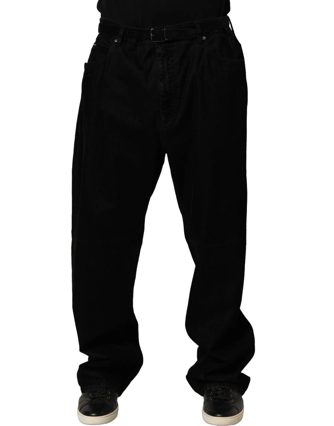 Dolce &amp; Gabbana Sample Sale | Dolce &amp; Gabbana Black Cotton Relaxed Wide Leg Men Denim Jeans - | Designer outlet