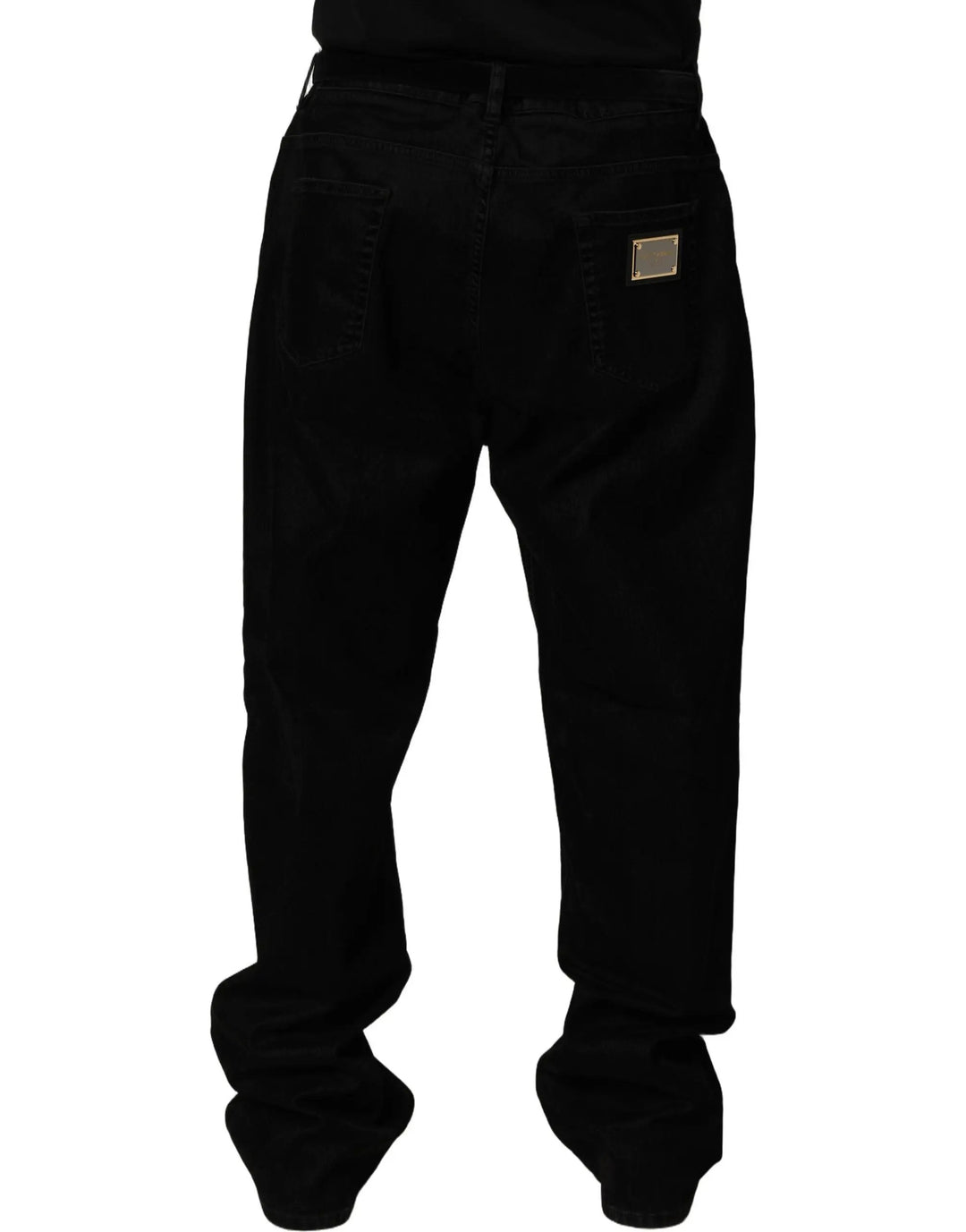 Dolce &amp; Gabbana Sample Sale | Dolce &amp; Gabbana Black Cotton Relaxed Wide Leg Men Denim Jeans - | Designer outlet
