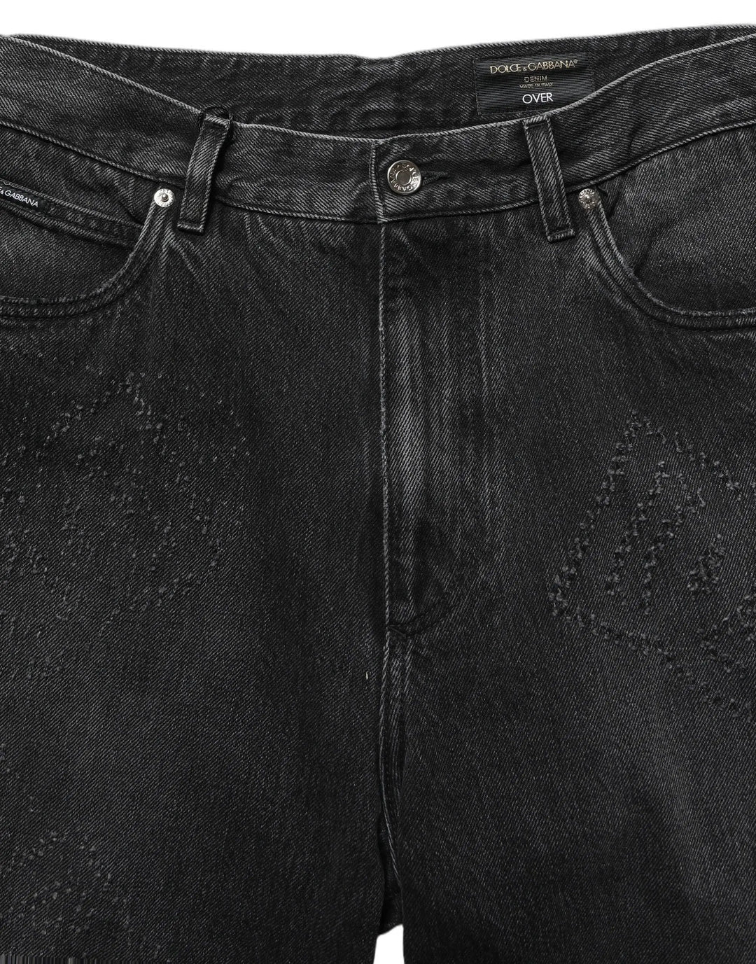 Dolce &amp; Gabbana Sample Sale | Dolce &amp; Gabbana Dark Gray Cotton WideLeg Oversize Denim Jeans - | Designer outlet