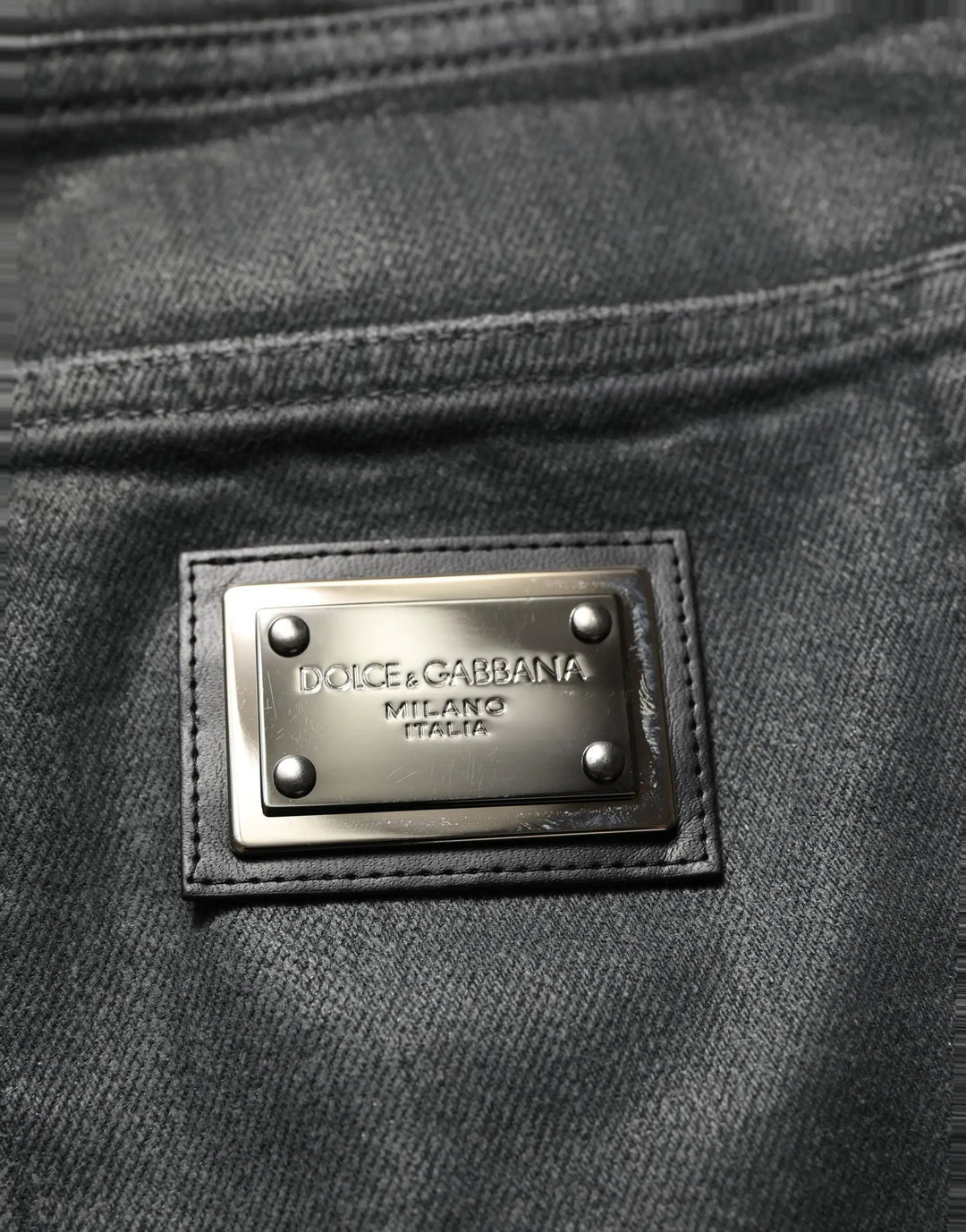 Dolce &amp; Gabbana Sample Sale | Dolce &amp; Gabbana Dark Gray Cotton Loose Fit Men Denim Jeans - | Designer outlet