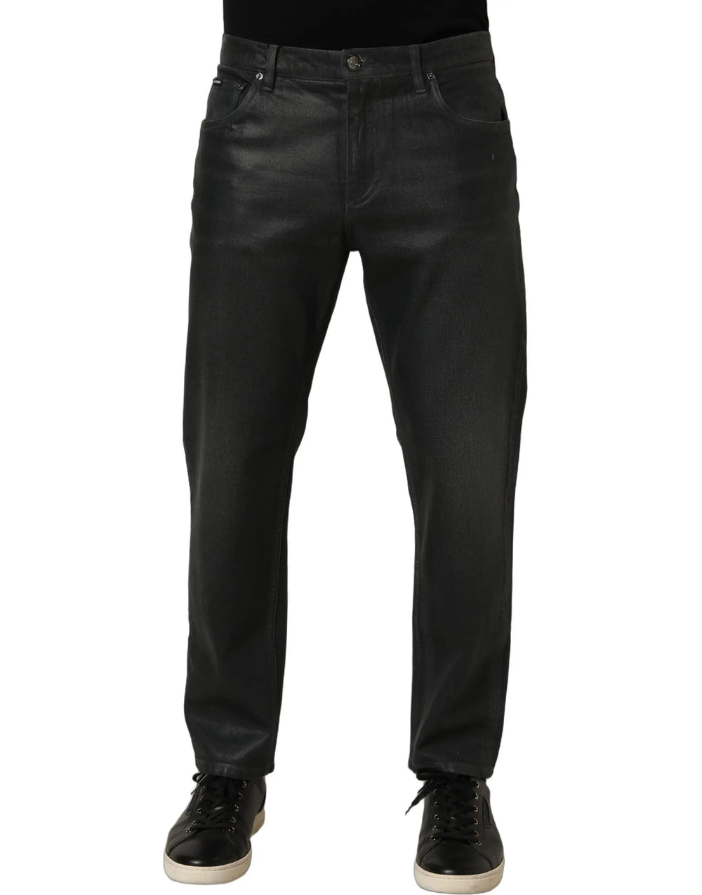 Dolce & Gabbana Sample Sale | Dolce & Gabbana Dark Gray Cotton Loose Fit Men Denim Jeans - | Designer outlet