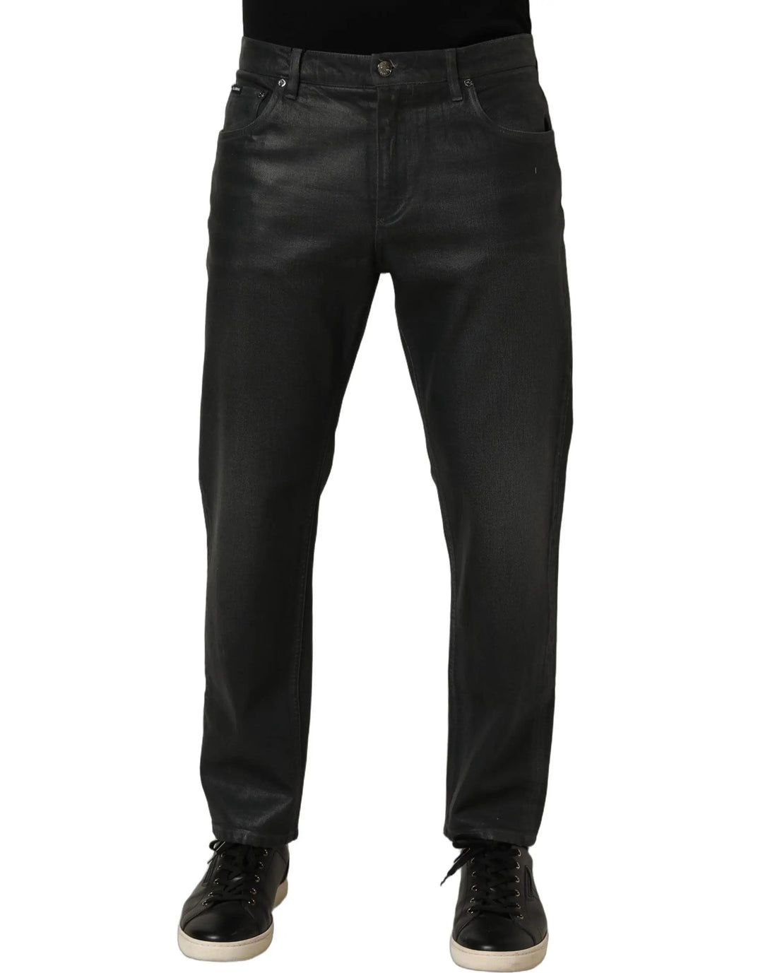 Dolce &amp; Gabbana Sample Sale | Dolce &amp; Gabbana Dark Gray Cotton Loose Fit Men Denim Jeans - | Designer outlet