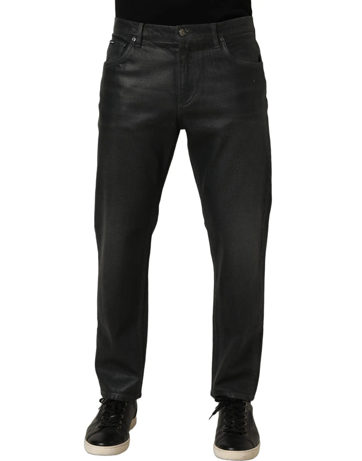 Dolce &amp; Gabbana Sample Sale | Dolce &amp; Gabbana Dark Gray Cotton Loose Fit Men Denim Jeans - | Designer outlet