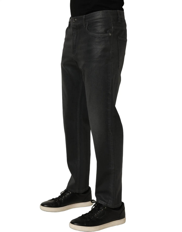 Dolce &amp; Gabbana Sample Sale | Dolce &amp; Gabbana Dark Gray Cotton Loose Fit Men Denim Jeans - | Designer outlet