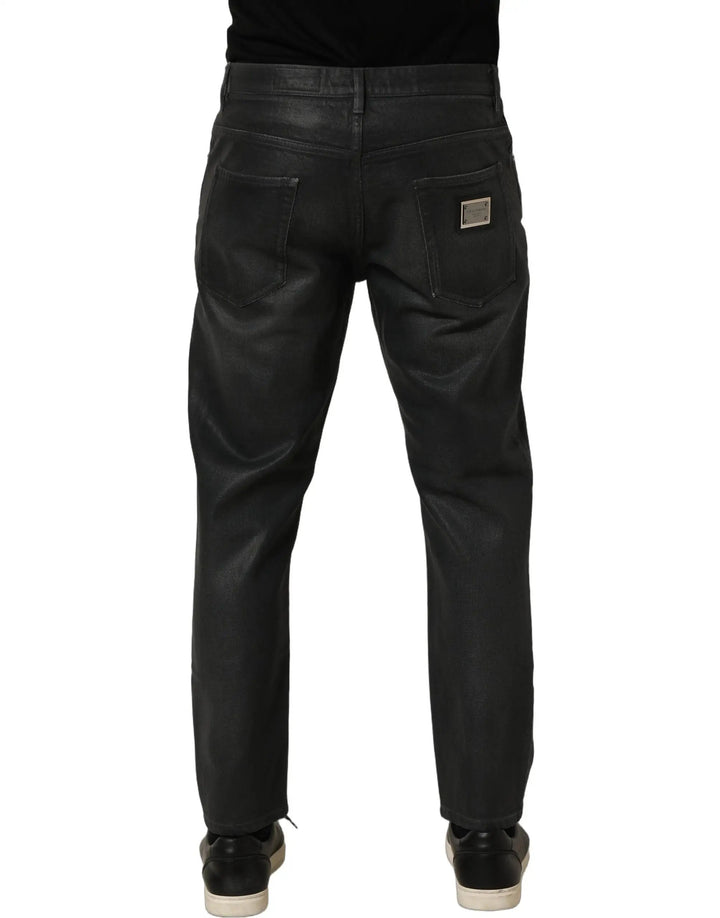Dolce &amp; Gabbana Sample Sale | Dolce &amp; Gabbana Dark Gray Cotton Loose Fit Men Denim Jeans - | Designer outlet