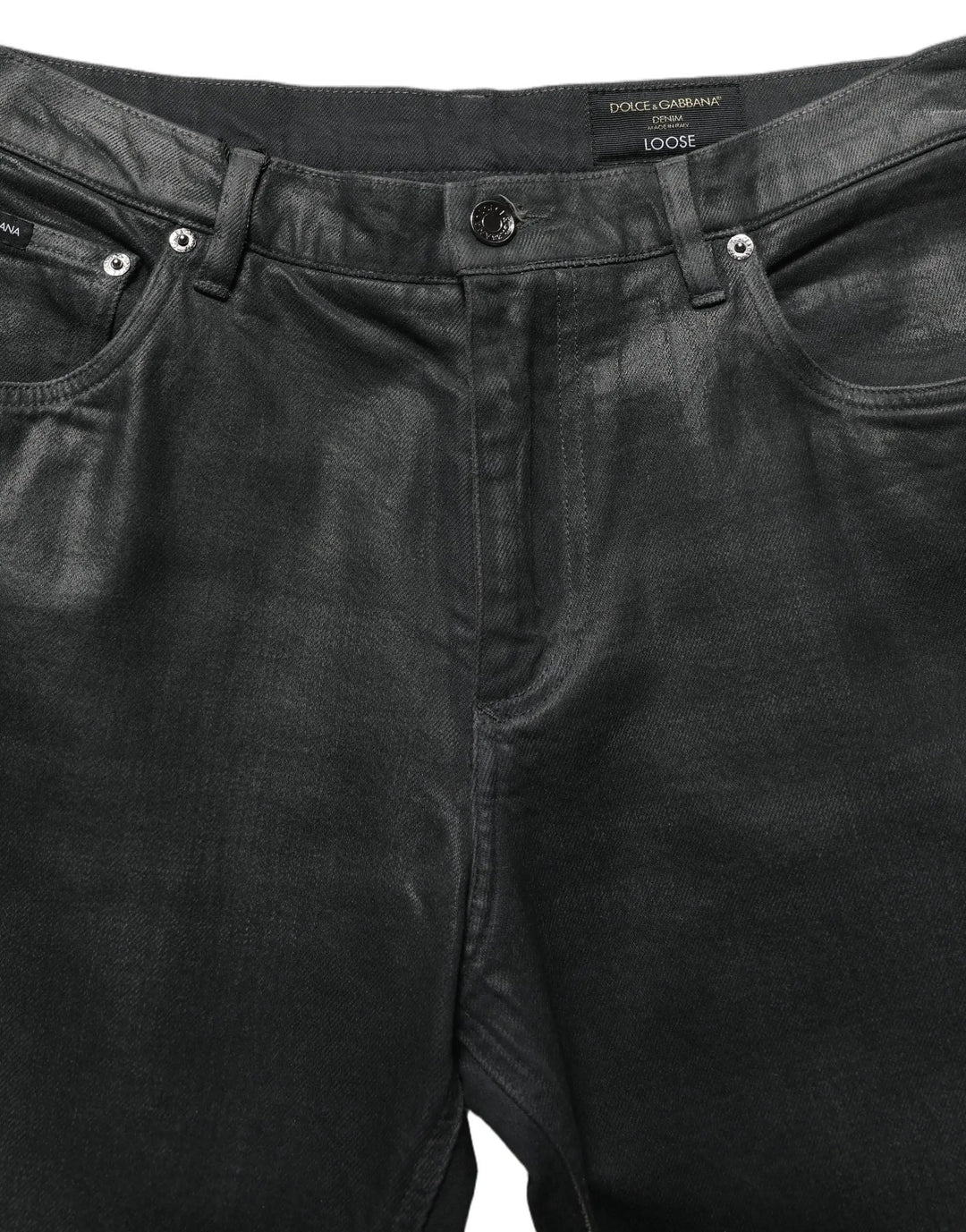Dolce &amp; Gabbana Sample Sale | Dolce &amp; Gabbana Dark Gray Cotton Loose Fit Men Denim Jeans - | Designer outlet