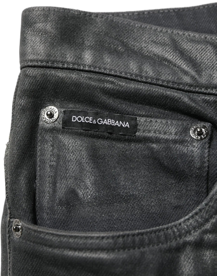 Dolce &amp; Gabbana Sample Sale | Dolce &amp; Gabbana Dark Gray Cotton Loose Fit Men Denim Jeans - | Designer outlet
