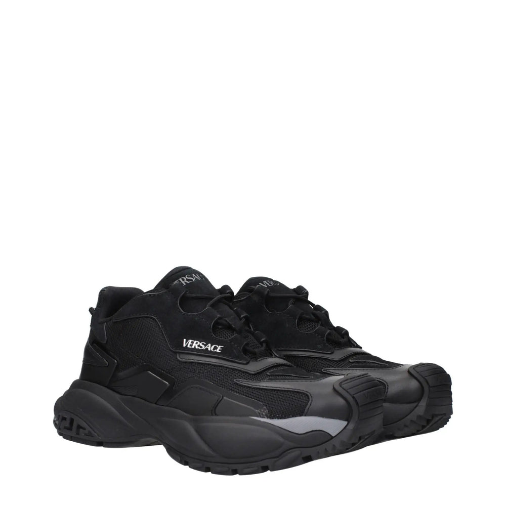 Versace Sample Sale | Versace Black Fabric Chunky Sneakers - | Designer outlet