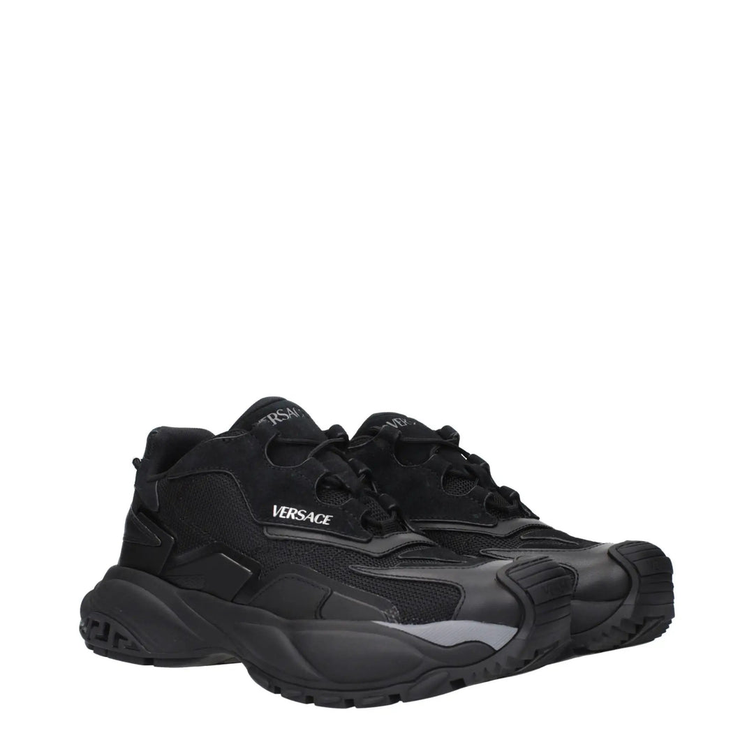 Versace Sample Sale | Versace Black Fabric Chunky Sneakers - | Designer outlet